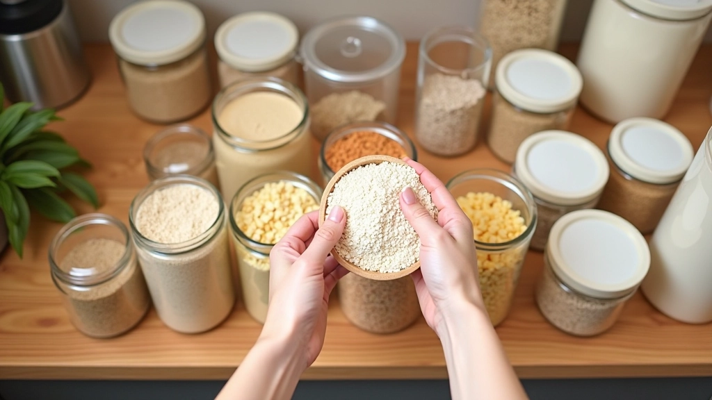 Rangement de réserves alimentaires en vrac dans des bocaux hermétiques