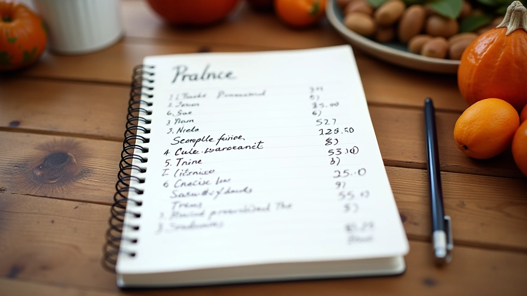 Personne notant ses achats en gros et comparant les prix unitaires sur un carnet