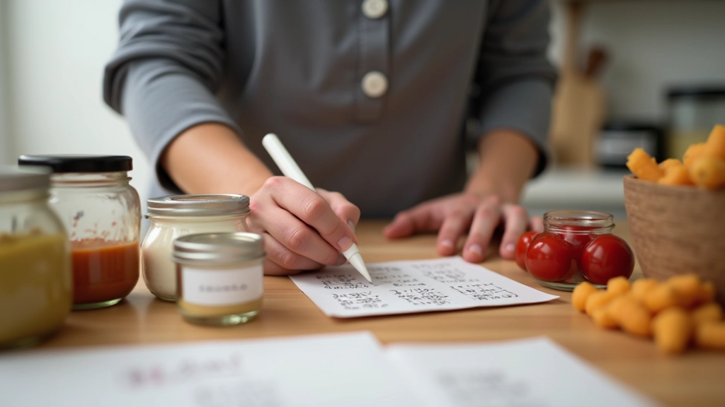 Personne écrivant des dates à l'étiquette sur des bocaux de cuisine, stylo marqueur noir, table bien éclairée